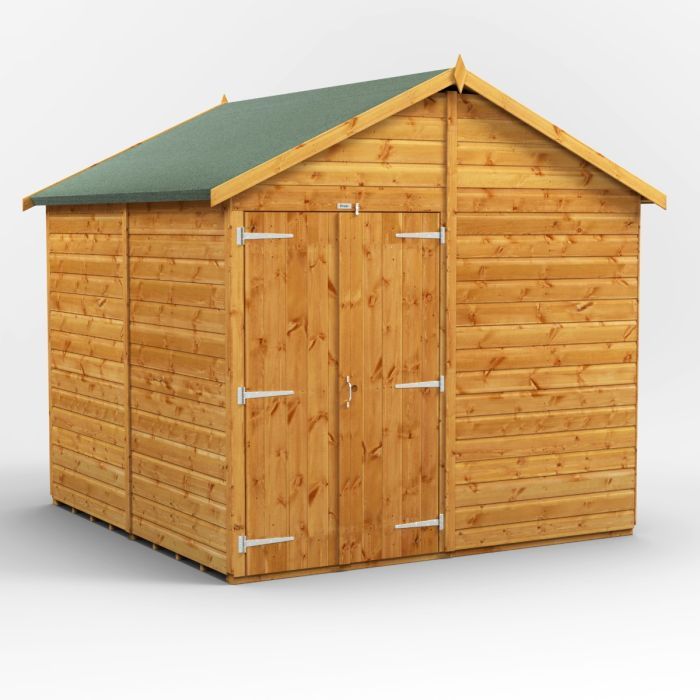 8x8 Windowless Apex Double Door EZI Shed