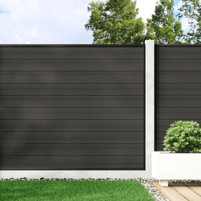 Charcoal - Composite Fence Panel Kit (FOR CONCRETE POSTS)