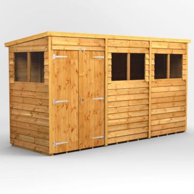 12x4 Overlap Pent Double Door EZI Shed