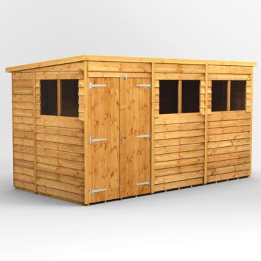 12x6 Overlap Pent Double Door EZI Shed