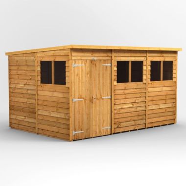 12x8 Overlap Pent Double Door EZI Shed