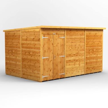 12x8 Windowless Pent Double Door EZI Shed