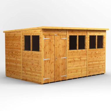 12x8 Pent Double Door EZI Shed