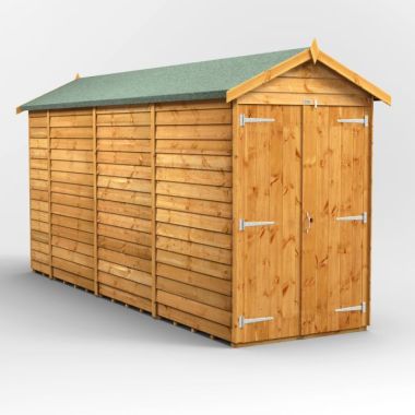 14x4 Overlap Windowless Apex Double Door EZI Shed