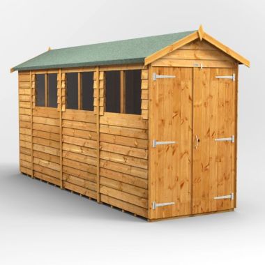 14x4 Overlap Apex Double Door EZI Shed
