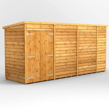 14x4 Overlap Windowless Pent Double Door EZI Shed