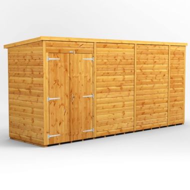 14x4 Windowless Pent Double Door EZI Shed