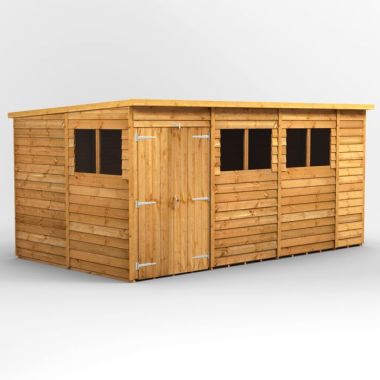 14x8 Overlap Pent Double Door EZI Shed