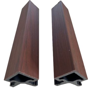 Slatted Composite Cladding Wall Panel Corner Trim - Teak - 3m