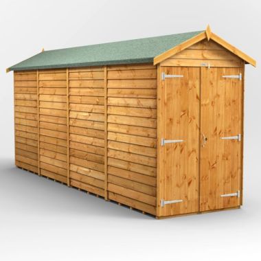 16x4 Overlap Windowless Apex Double Door EZI Shed