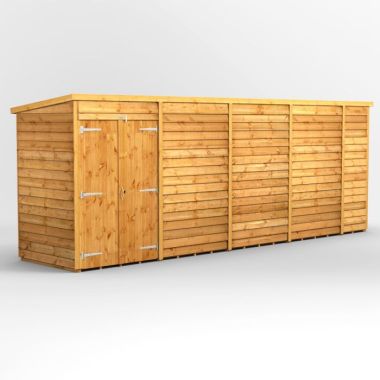 18x4 Overlap Windowless Pent Double Door EZI Shed