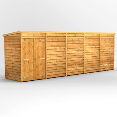 20x4 Overlap Windowless Pent Double Door EZI Shed