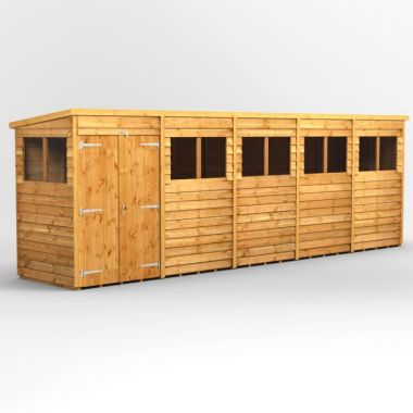 20x4 Overlap Pent Double Door EZI Shed