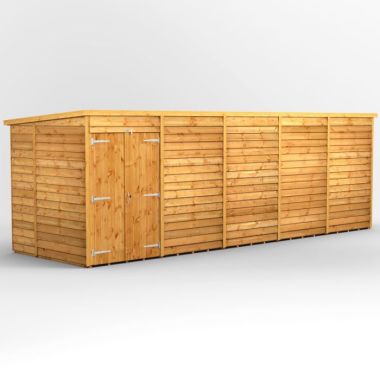 20x6 Overlap Windowless Pent Double Door EZI Shed