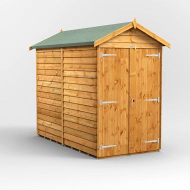 8x4 Overlap Windowless Apex Double Door EZI Shed