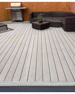 Fully Finished Ultimate Composite Decking Kit With Timber Subframe 2.4m x 2.4m  - Cool Grey