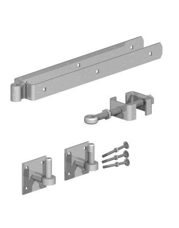 Field Gate Adjustable Double Strap Hinge Set on Plates