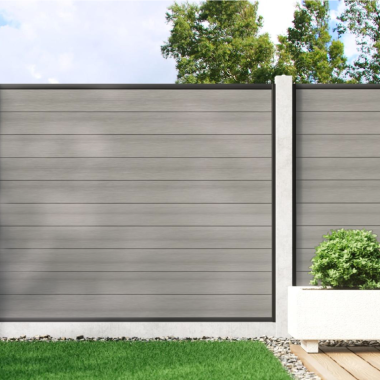 Cool Grey - Composite Fence Panel Kit (FOR CONCRETE POSTS)