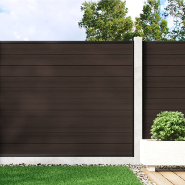 Mocha - Composite Fence Panel Kit (FOR CONCRETE POSTS)