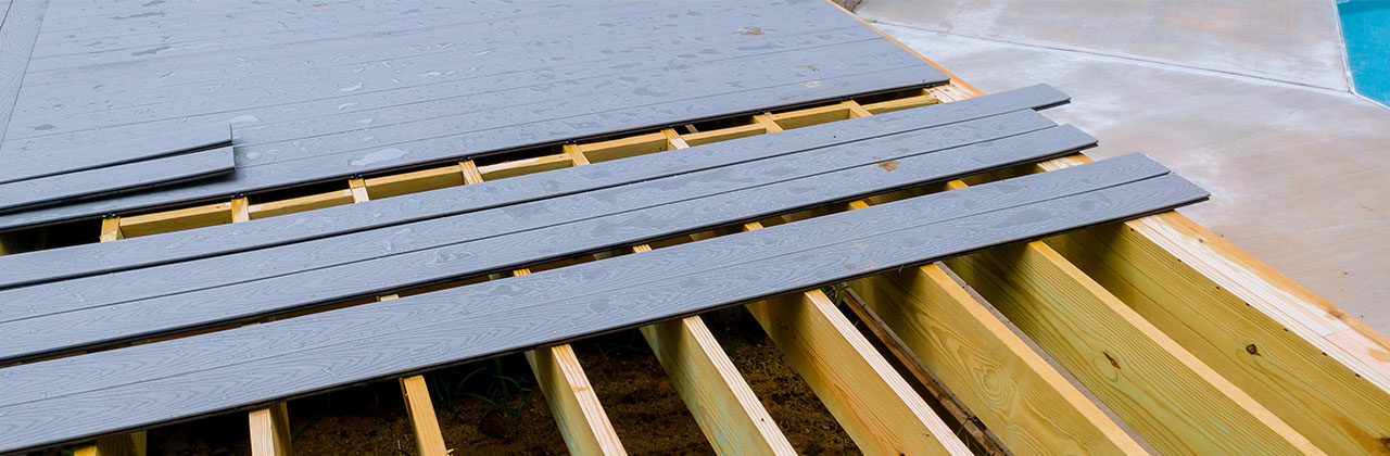 composite decking boards mid installation